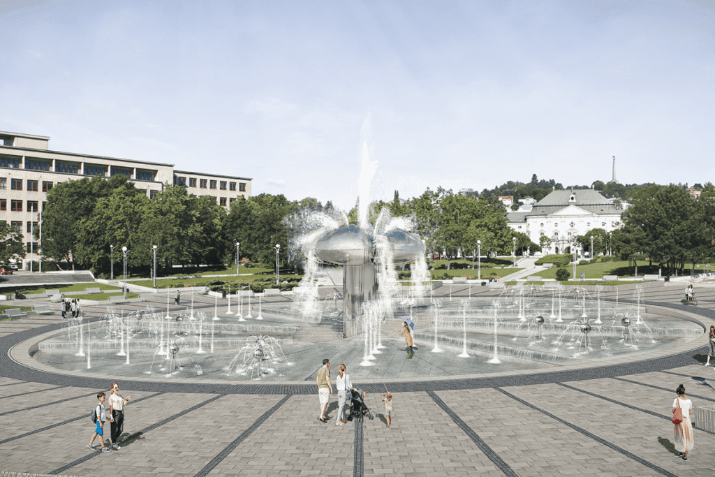 Vizualizácia fontány na Námestí slobody